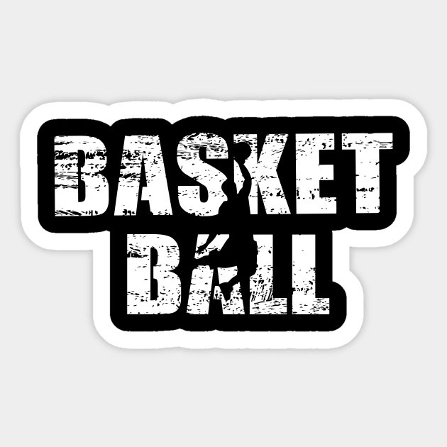 Distressed Look Basketball Gift For Basketball Players Sticker by OceanRadar